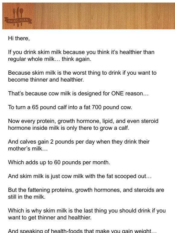 Skim milk is FILLED with weight-gaining hormones and steroids