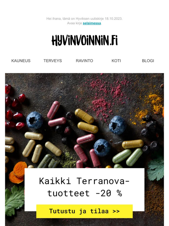 Joko olet tutustunut Terranovaan? Nyt -20 %!