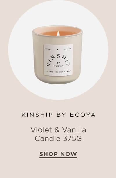 Kinship ecoya violet & vanilla candle 375G