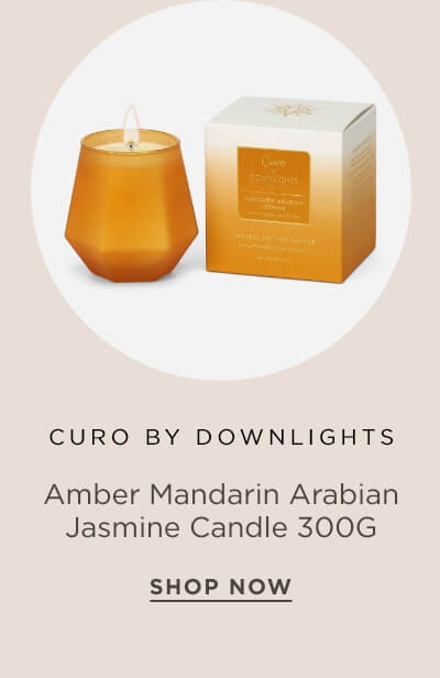 Curo by downlights Amber mandarin arabian jasmine candle 300G