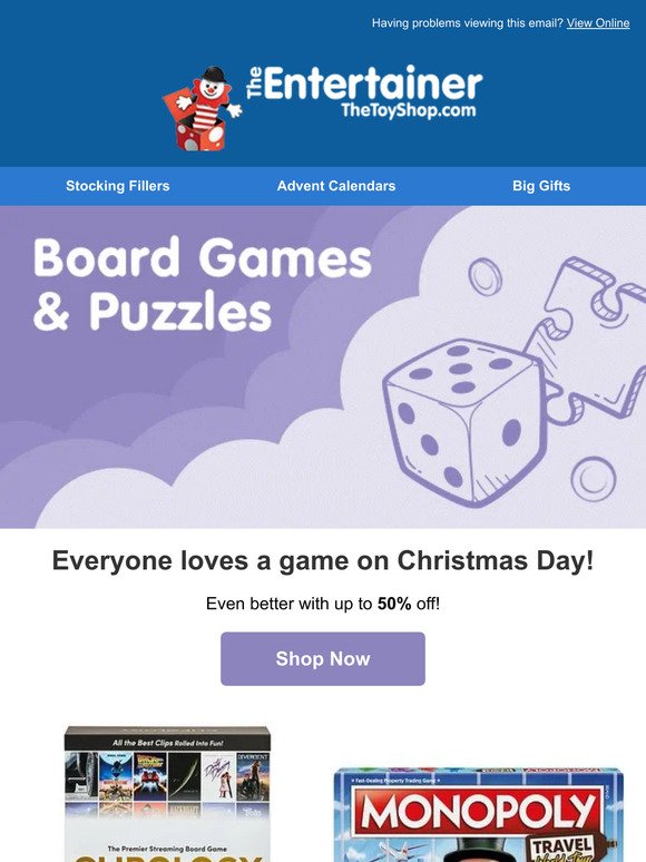 Save Up To 50% On Games & Puzzles 😍