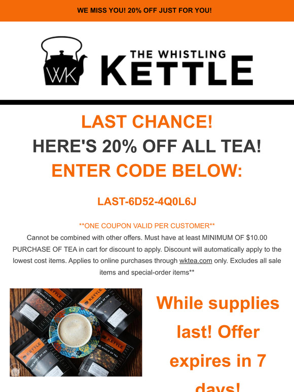 STOREWIDE! 20% OFF ALL TEA AND MERCH! 🍾😎