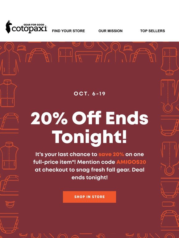 Ends Tonight: 20% Off!