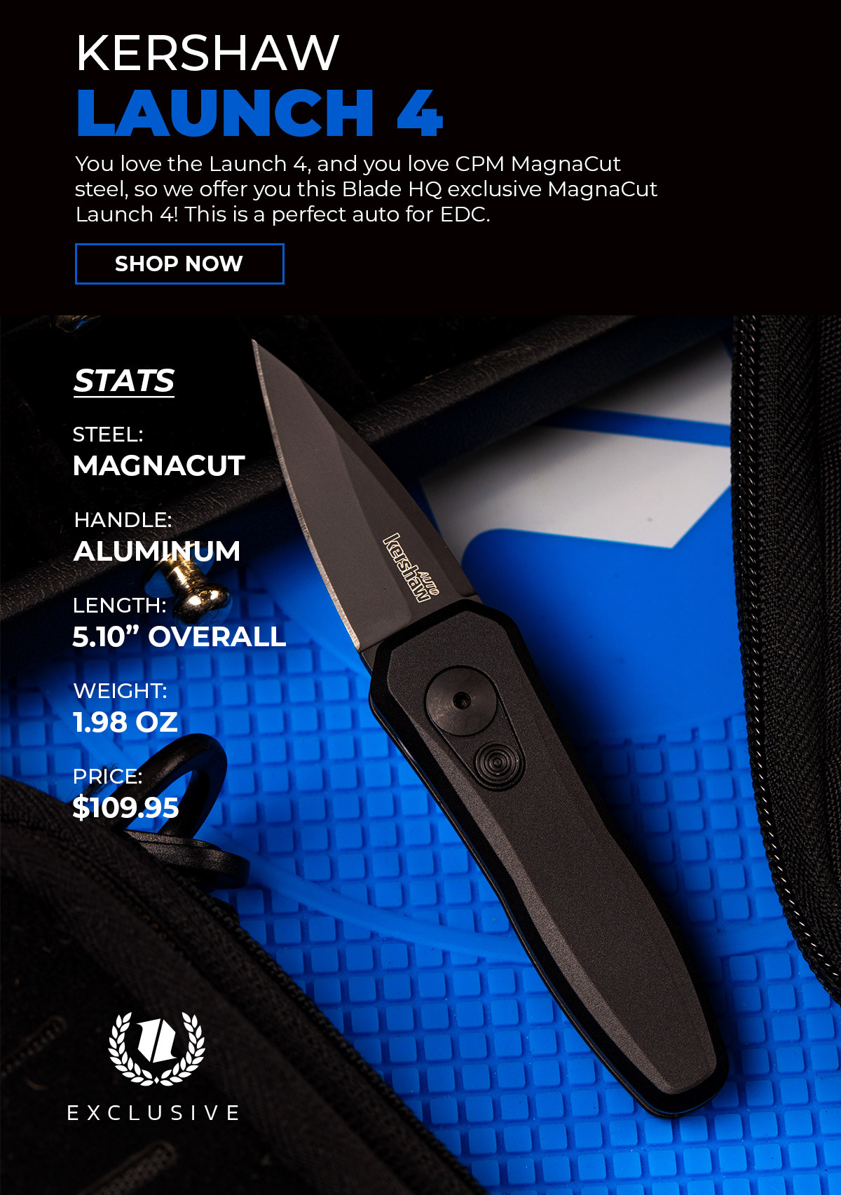 Blade HQ - Source: Introducing the Kershaw Launch 4 with MagnaCut! | Milled