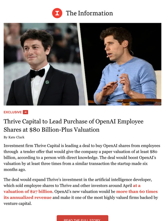 THRIVE CAPITAL INVESTED ROUGHLY 1 BILLION IN OPENAI SOURCE SAYS visual data 8