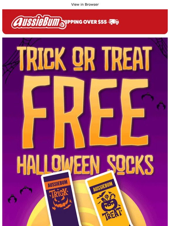 aussieBum: Free Halloween Socks With Every Order: No Tricks Just Treats ...