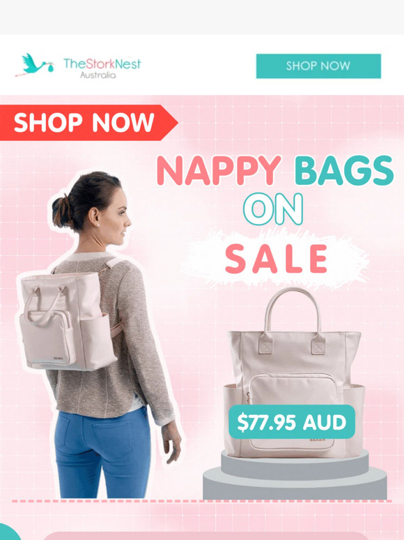 Mum, you're in luck! Nappy Bags is on SALE now!