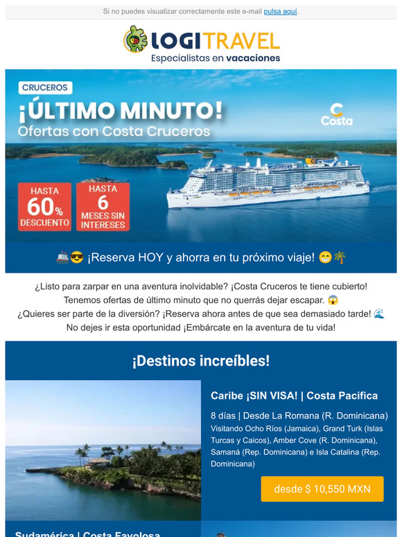¡Ofertas de Último Minuto! Navega con Costa Cruceros