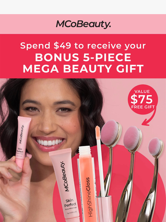 🎁 Spoil Yourself! Spend $49 to Get A FREE 5-Piece Mega Gift!