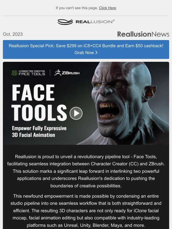 New! ZBrush Face Tools: Empower Fully Expressive 3D Facial Animation! Introductory Offer: Save 50% Now