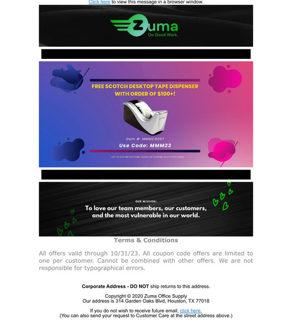 zumaoffice FREE Desktop Tape Dispenser!! Milled