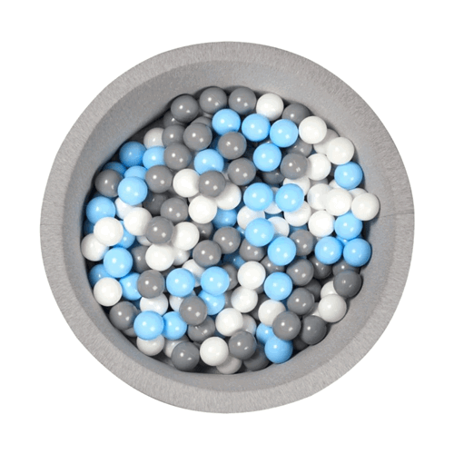 Larisa & Pumpkin Light Grey Ball Pit - Blue/Grey/White Balls