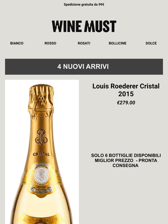 🛑 4 NUOVI ARRIVI  💣 Salon 2013, Cristal 2015, Giulio Ferrari Rosè 2010