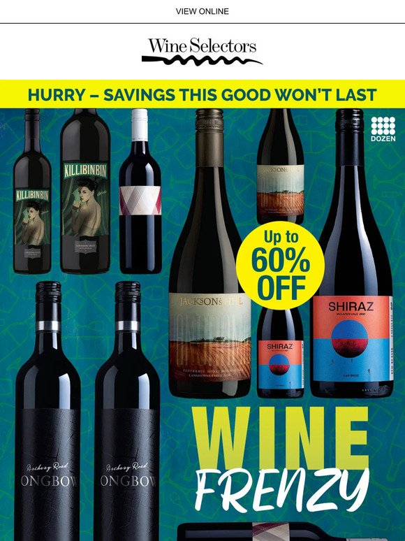 It’s WINE FRENZY – Stock up with up to 60% OFF!