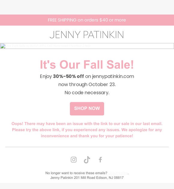 [Corrected Link!] Fall in Love with 30%-50% Off! 🍁