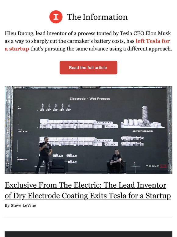 The Information Exclusive The Lead Inventor of Dry Electrode Coating