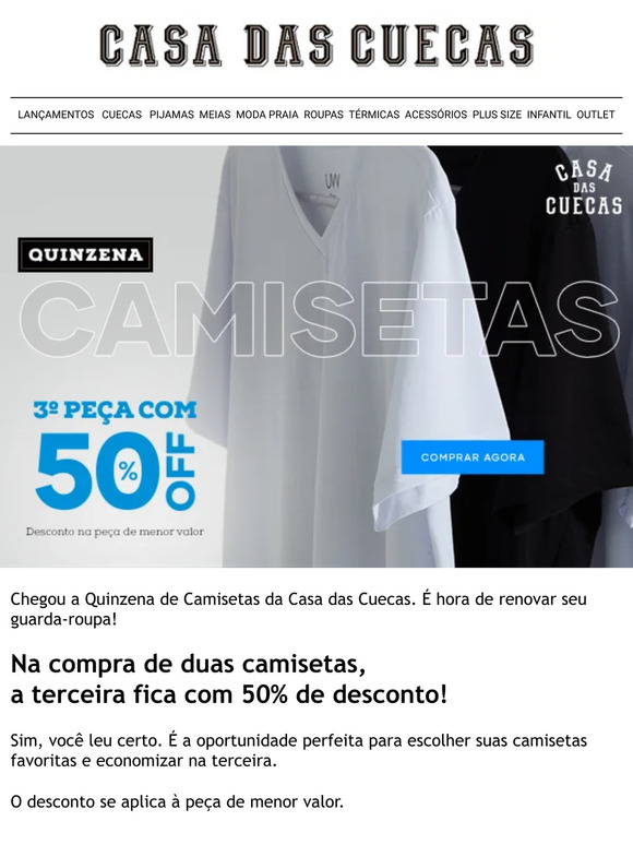 Suas Camisetas Favoritas com Desconto