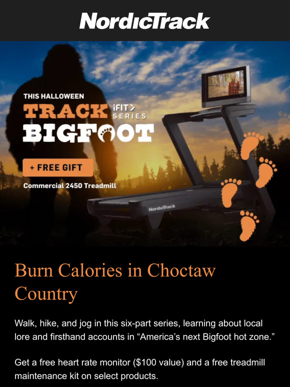 NordicTrack Free 100 heart rate monitor with new treadmill. Milled