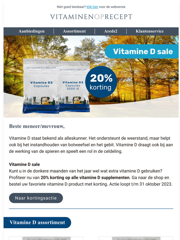 Vitamine D sale: 20% korting