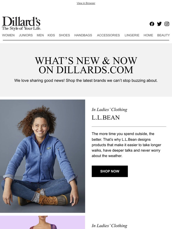 Dillards What’s New & Now on Milled