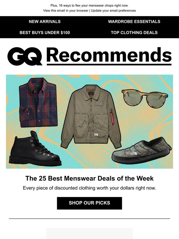 GQ magazine The 25 Best Menswear Deals of the Week Milled