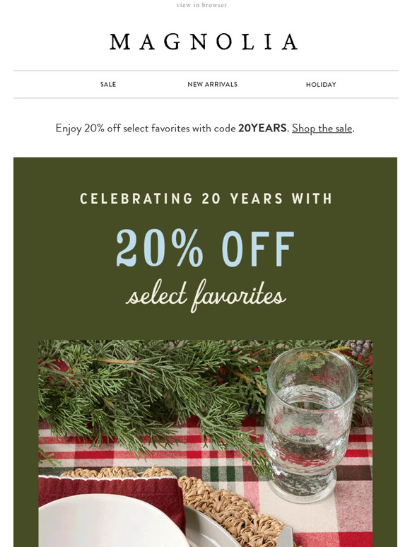 Magnolia Email Newsletters Shop Sales, Discounts, and Coupon Codes