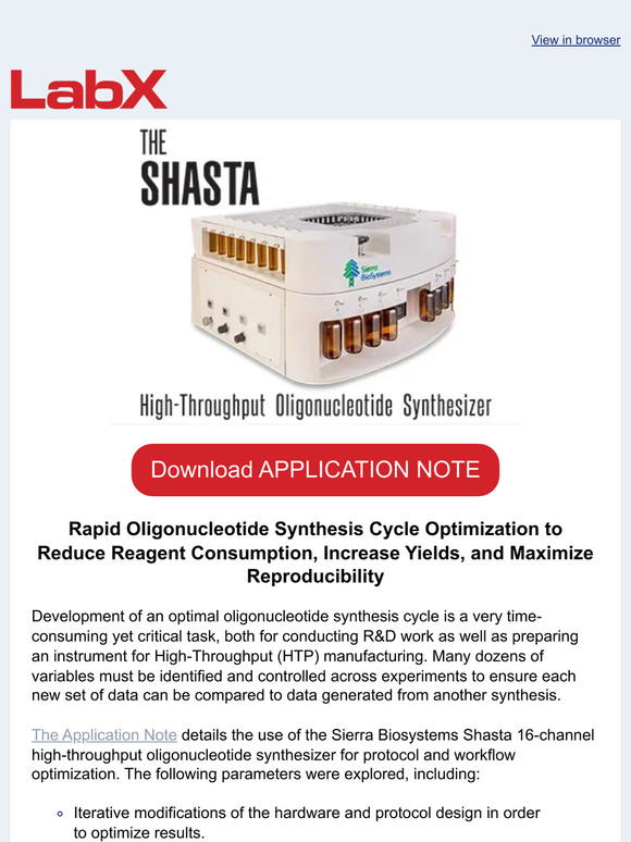 LabX Download Oligonucleotide Synthesis Optimization with Sierra