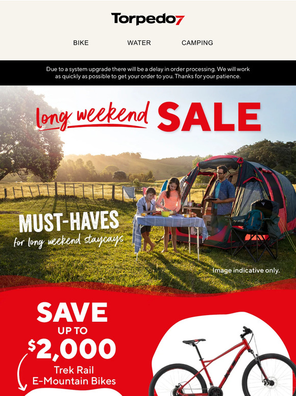 Make the most of the Long Weekend SALE! 🏕️