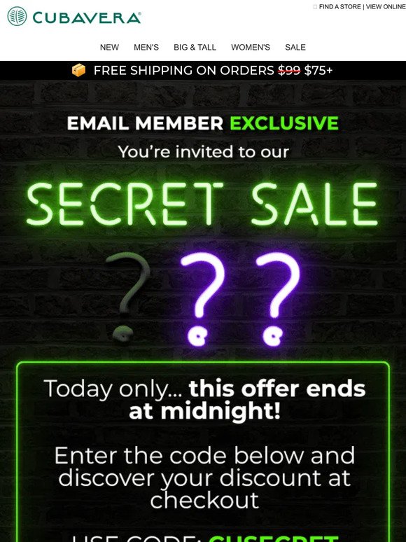 🤫 Today Only: A Secret Sale Just For You