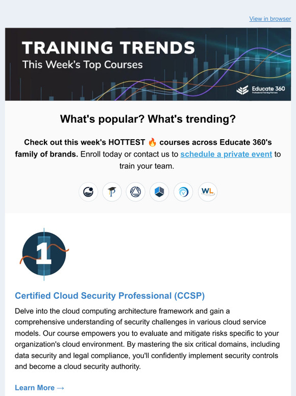 Check out the HOTTEST 🔥 Courses Trending in Training this Week!
