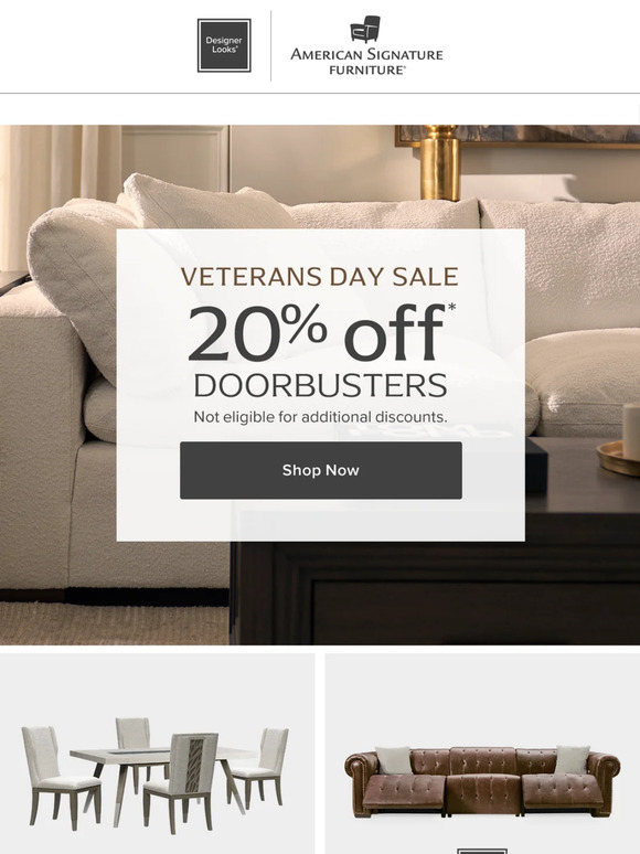 American Signature Furniture Happy Friyay! Celebrate with 20 off