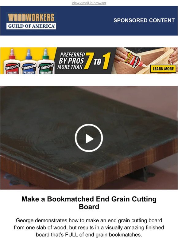 Bookmatched End Grain Cutting Board  with George Vondriska
