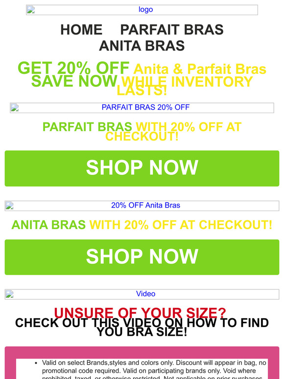 20% OFF SALE! 😍 👉Parfait and Anita Bras 👈SAVE NOW!🎉