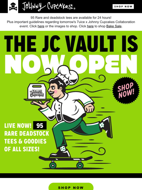 Johnny Cupcakes, Inc. New JC Vault + 7uice Collab Important