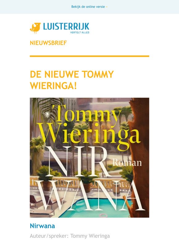 Nirwana, de nieuwe Tommy Wieringa | Rijke mensen zijn anders van Annejet van der Zijl | Youp van 't Hek leest Niet te kloven | NS Publieksprijs