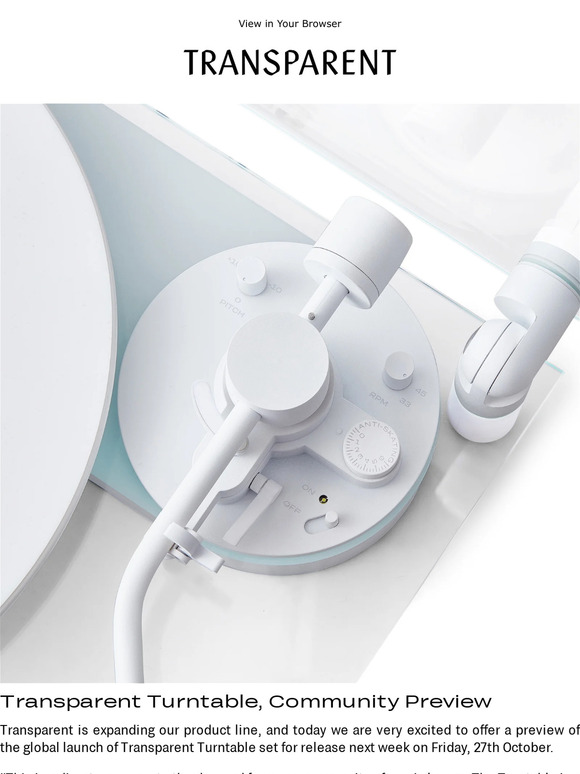 Transparent Exclusive Preview Transparent Turntable and Investment