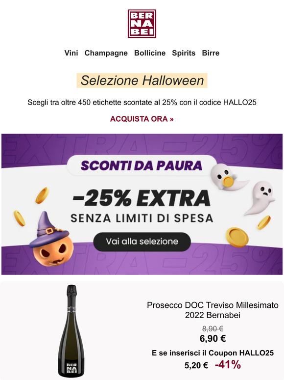 SCONTI DA PAURA 🎃 -25% SENZA LIMITI DI SPESA