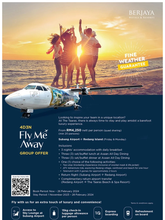 Fine Weather Guarantee - Fly Me Away (Group Offer)