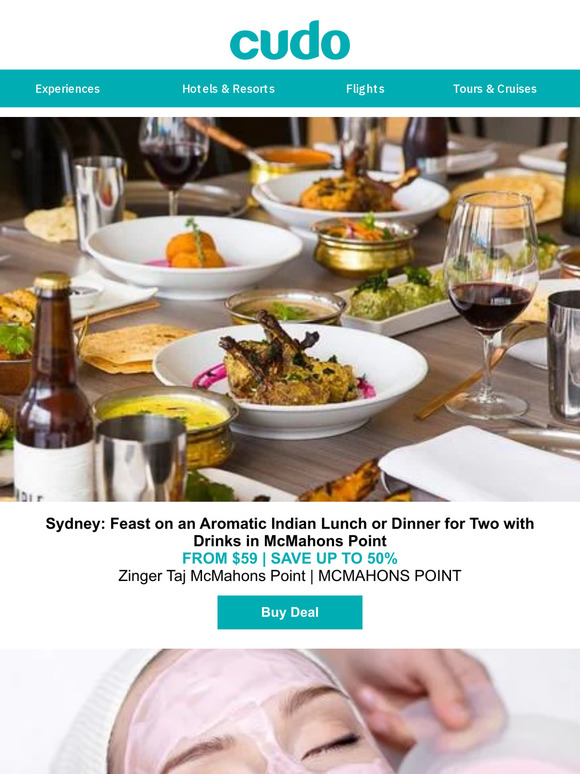 Sydney: Indian Lunch or Dinner Feast for Two w. Drinks
