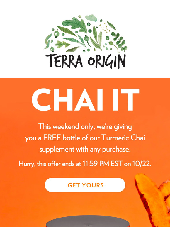 FREE GIFT🎉 Try Our Turmeric Chai With Any Purchase