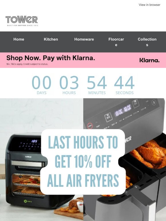 Last chance to save an extra 10% on air fryers!