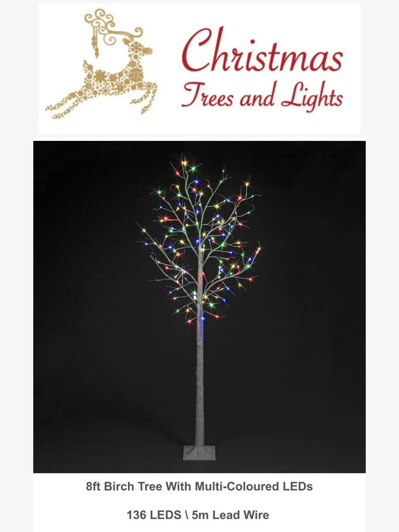 2.4m (8ft) Outdoor Multi-Coloured Birch Tree for £25!