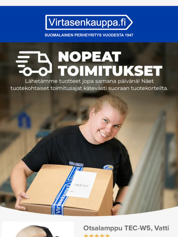 Ilmainen toimitus yli 95e pakettititoimituksille 👍