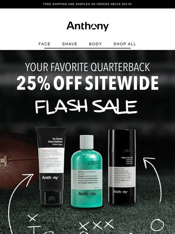 25% off 'Quarterback' Sale- Let's Tackle Dull Skin!🏈