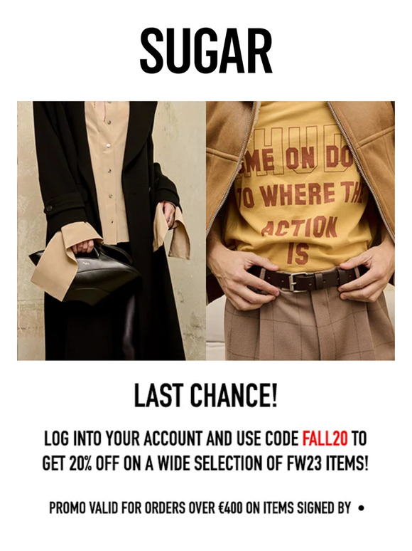 Sugar 20 Off Expires Soon! Milled