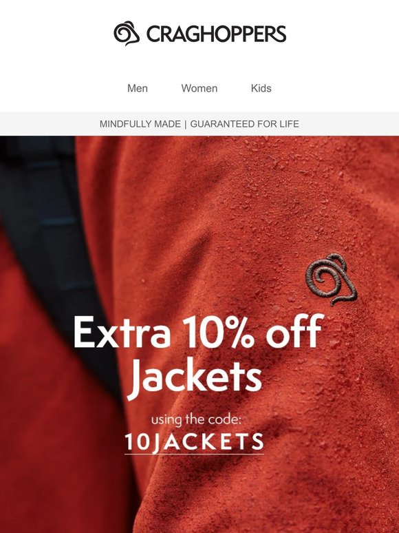 Take an extra 10% off Jackets