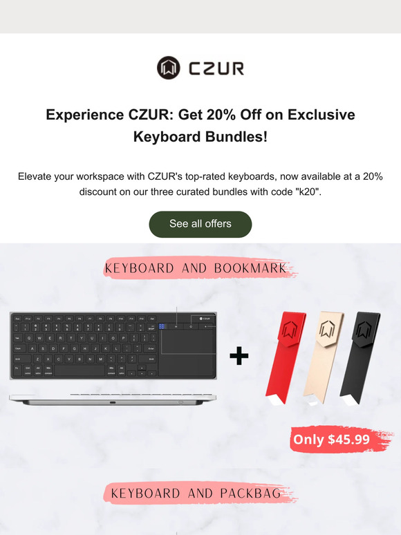 Supercharge Your Productivity: Save 20% on CZUR Keyboard Bundles!