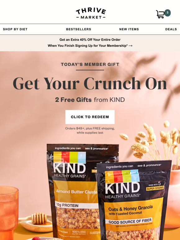 Thrive Market 2 free gifts from KIND 🍯 Milled