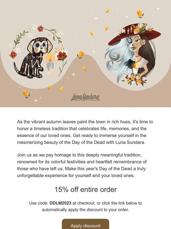 Embrace the Spirit of the Day of the Dead with Luna Sundara!