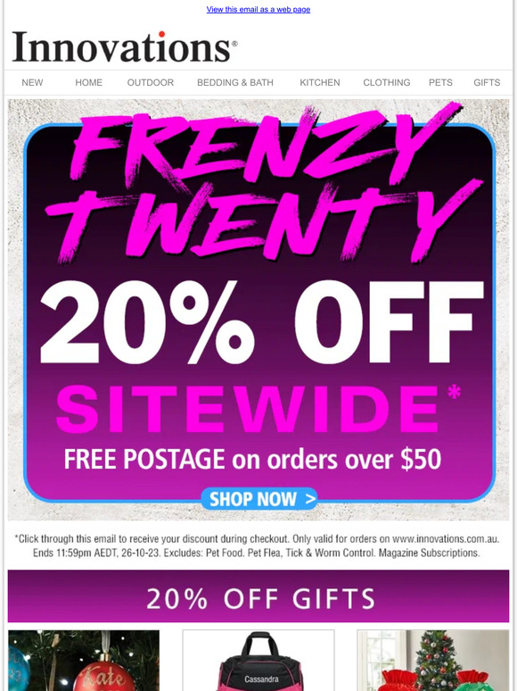 ✨ FRENZY TWENTY | 20% Off Sitewide*